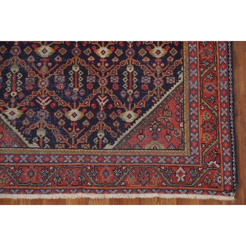 Vegetable Dye Mahal Persian Antique Area Rug Hand-Knotted Wool Carpet - 4'1"x 6'6"