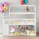 preview thumbnail 14 of 21, Twin over Twin House Bunk Bed With Shelves And Drawers