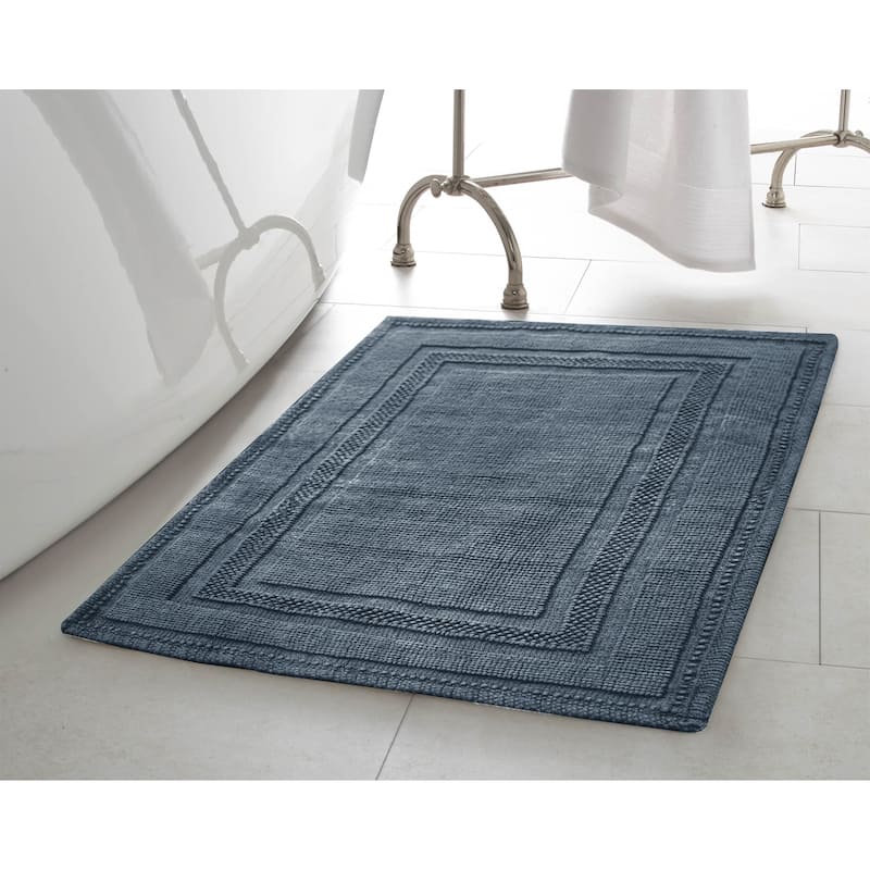Jean Pierre Cotton Stonewash Racetrack 17 x 24 in. Bath Rug