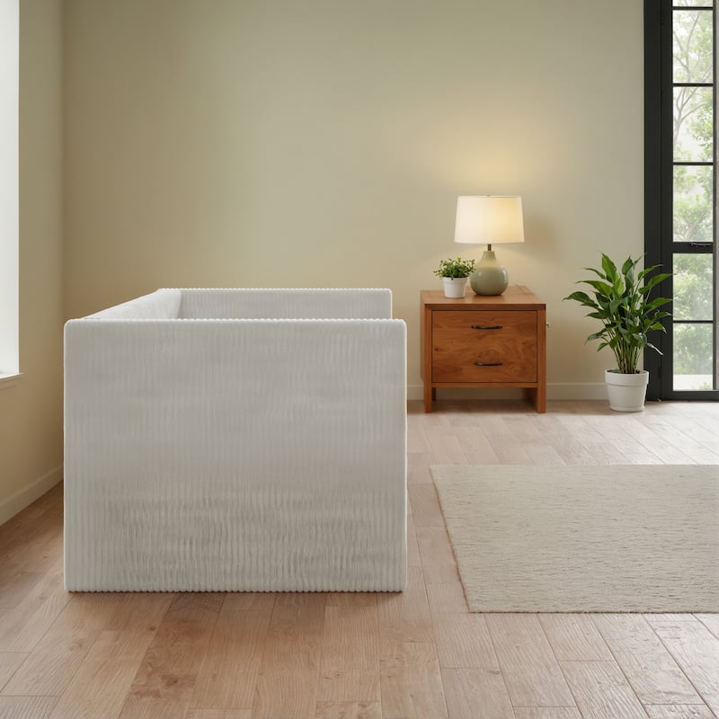 Corvus Somme Corduroy Upholstered Daybed with Trundle