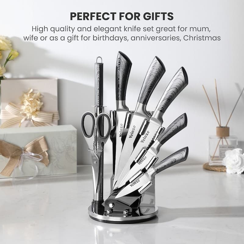 Velaze Aperol 8 pcs Knife Block Set with Storage