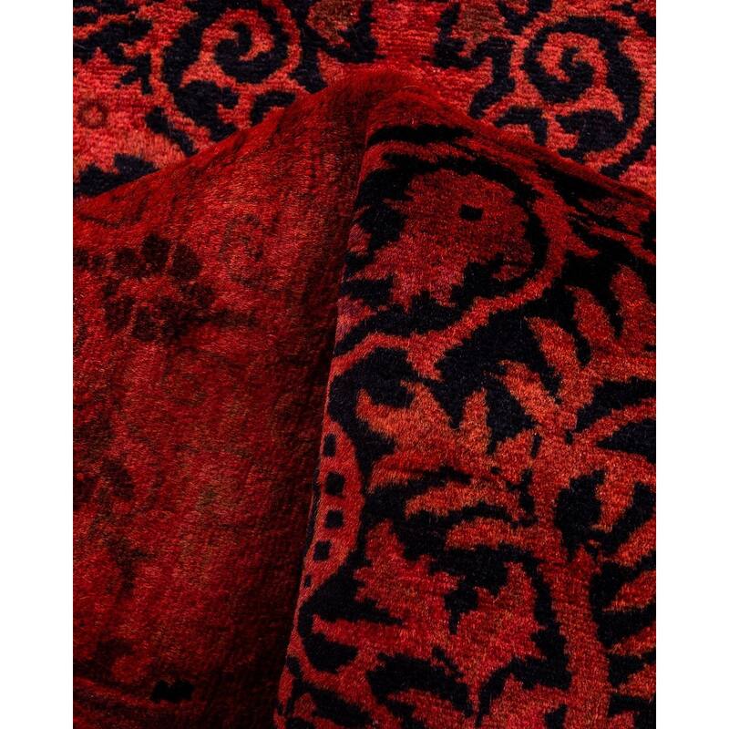 Contemporary Overdyed Wool Hand Knotted Runner - 3' 0" x 10' 7"
