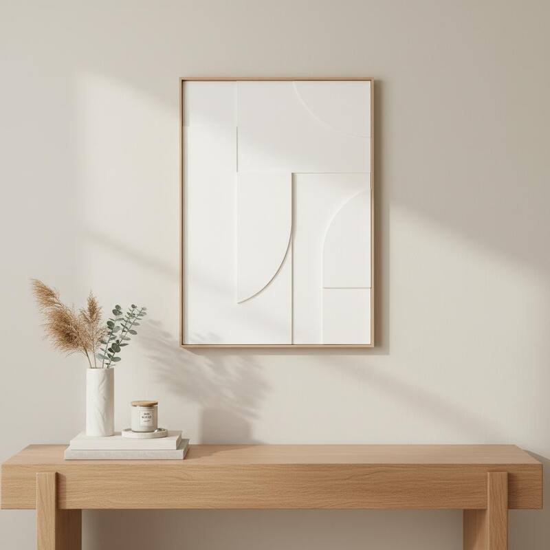 HomeRoots White Geo Mache Brown Shadowbox Wall Art - 22.00 in. x 30.00 in. x 2.00 in.