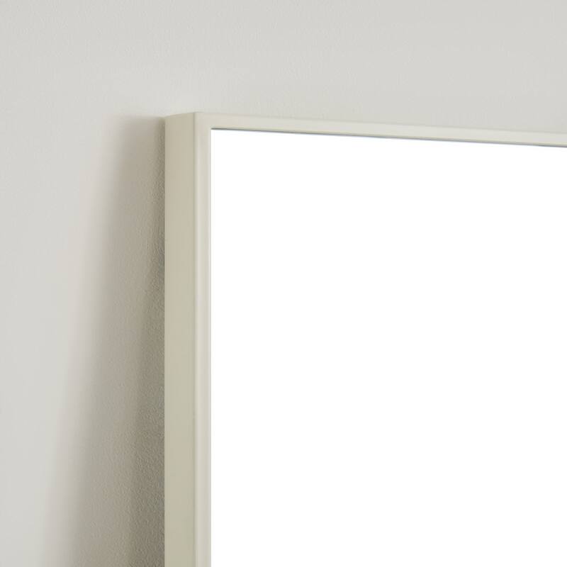 Full Length Mirror - White Aluminum Alloy Frame, Leaning/Wall Mounted, Shatter-Proof