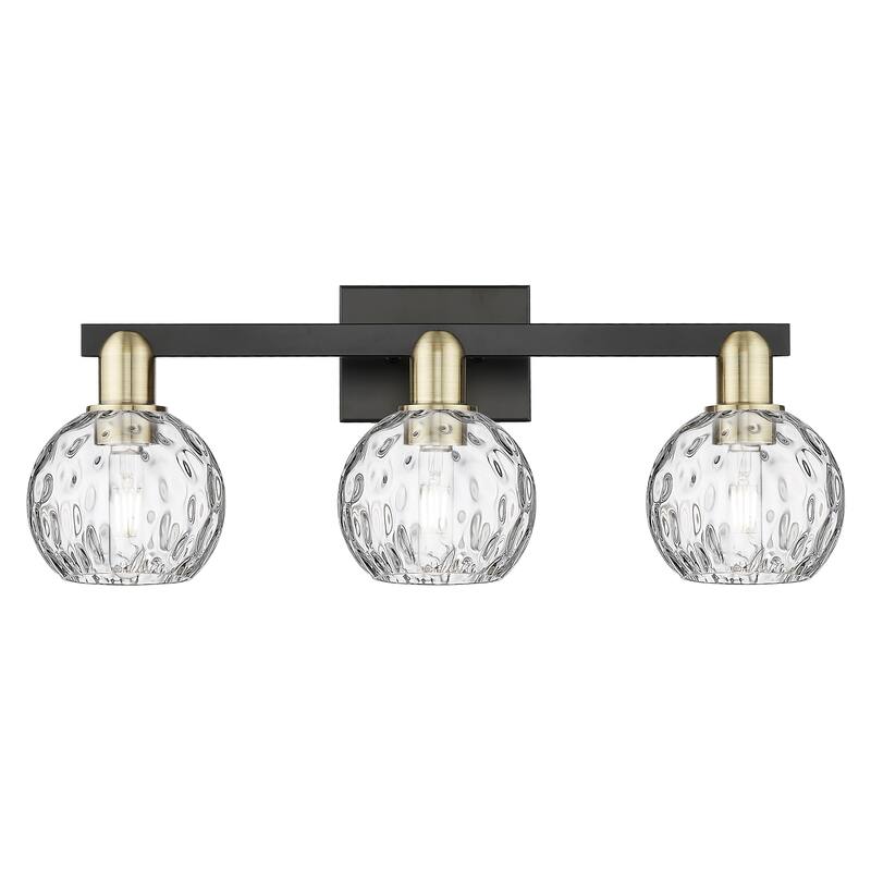 Innovations Lighting Endless Possibilities Arcadia - Athens Water Glass - 3 Light 25" Bath Vanity Light - Black Antique Brass