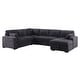 preview thumbnail 6 of 19, Modern Corduroy Sectional With Storage Chaise Lounge