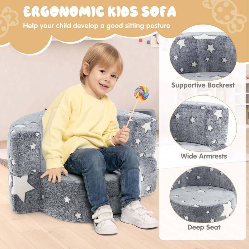 2 in 1 Convertible Kids Sofa Toddler Reading Chair Sofa Couch