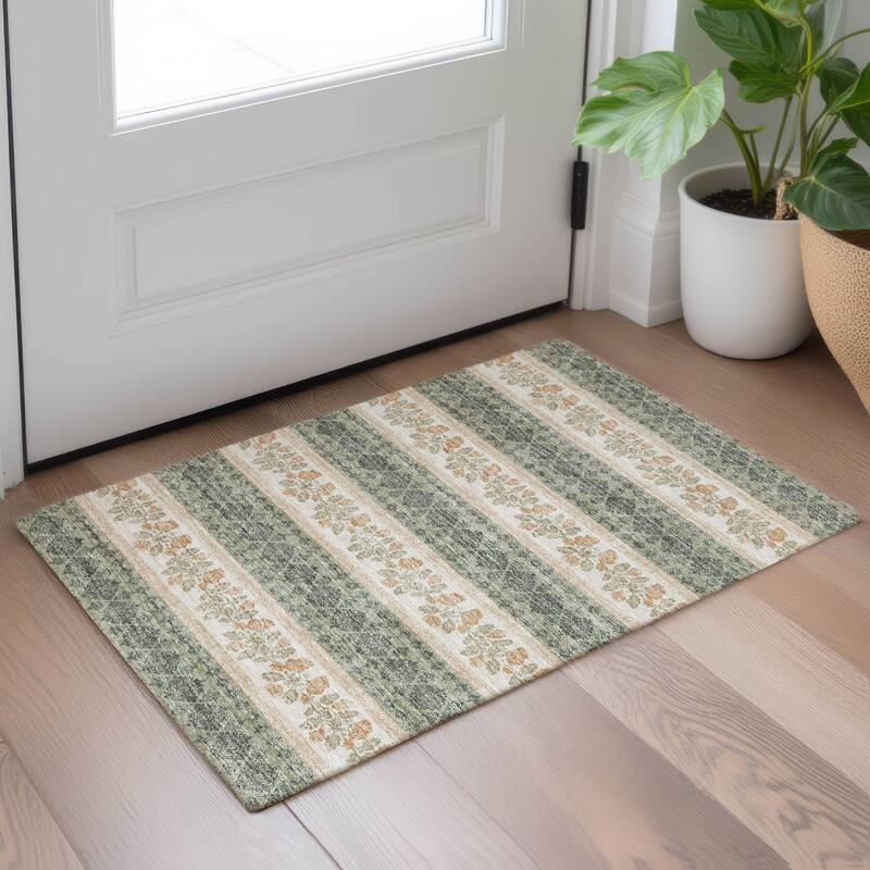 Machine Washable Indoor/ Outdoor Stripe Sochi Chantille Rug