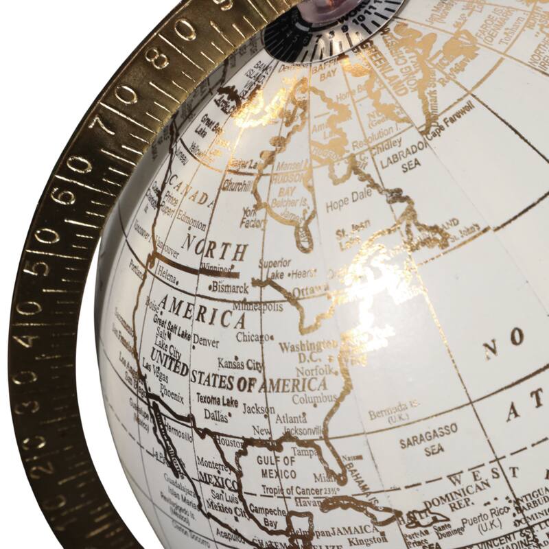 Resin Decorative Globe Modern Sleek Wood Base for Casual Home - 10.0"