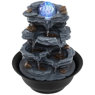 Costway Tabletop Water Fountain with Rolling Crystal Ball,