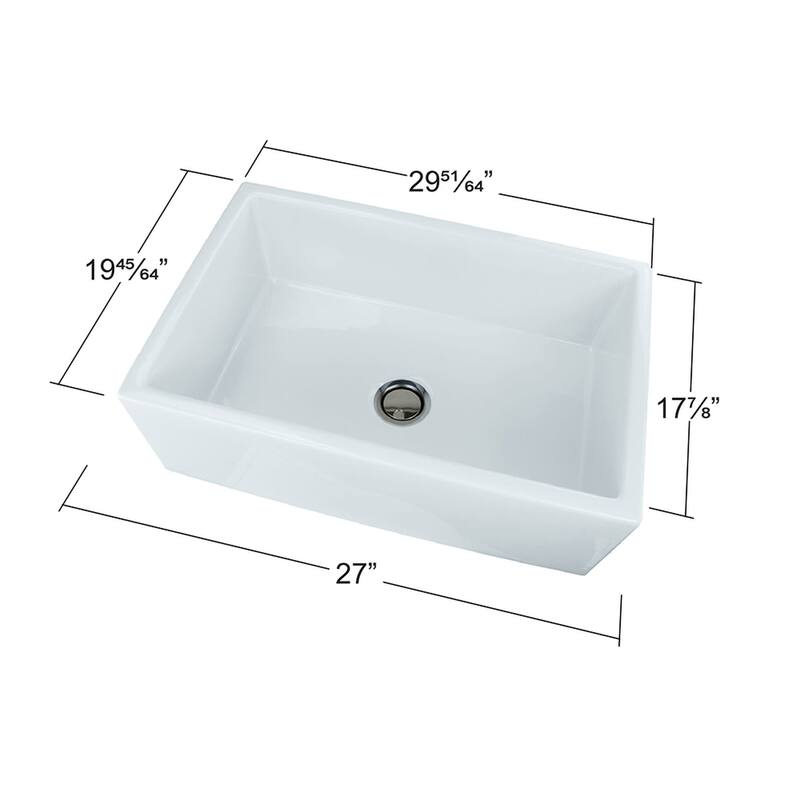 Transolid K-FUSF302010 Logan 30" Farmhouse Single Basin Fireclay