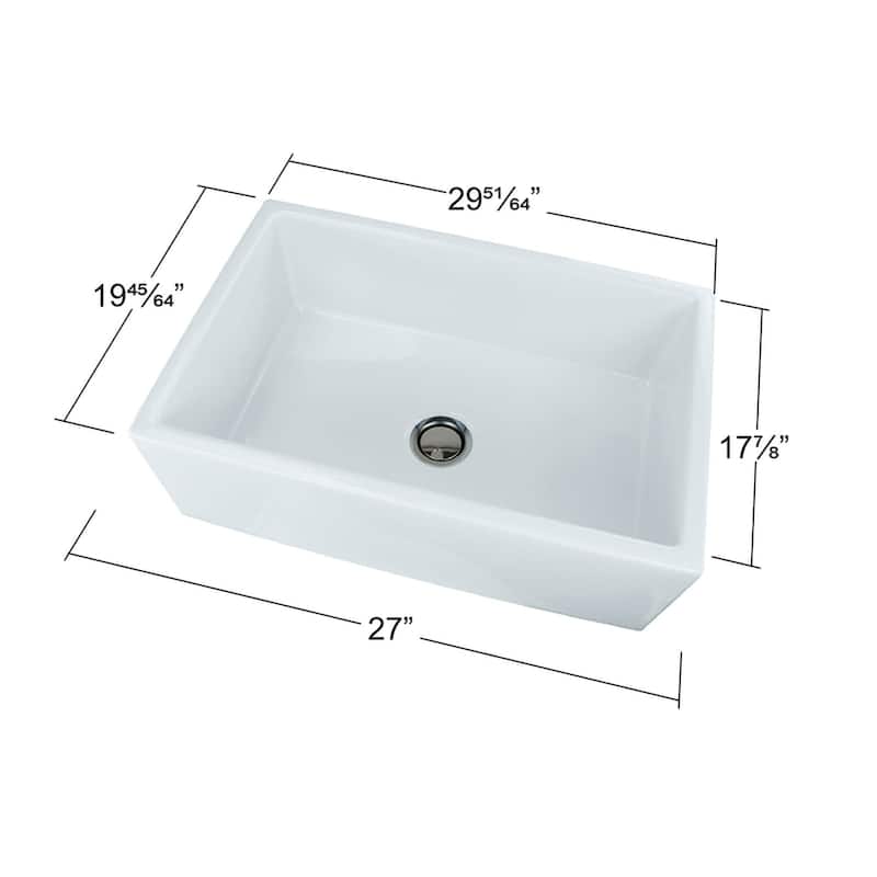 Transolid KF-FUSF302010 Logan 30" Farmhouse Single Basin Fireclay