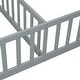 preview thumbnail 57 of 58, Double Twin Size House-Style Floor Bed with Fence and Guardrails without Door
