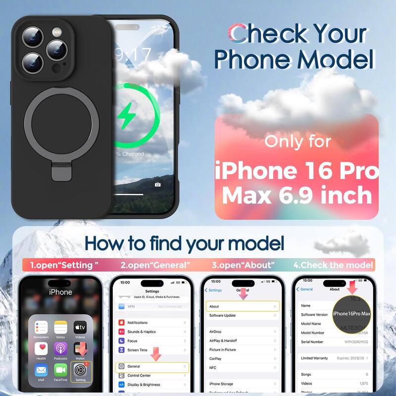 iPhone 16 Pro Max Case, Liquid Silicone,Moisturizing Factor,Extreme Soft Slim Phone Case with Stand Compatible with MagSafe 6.9"