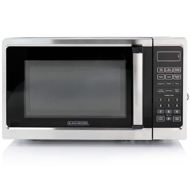 700W Digital Microwave Oven With Turntable in Stainless Steel Silver