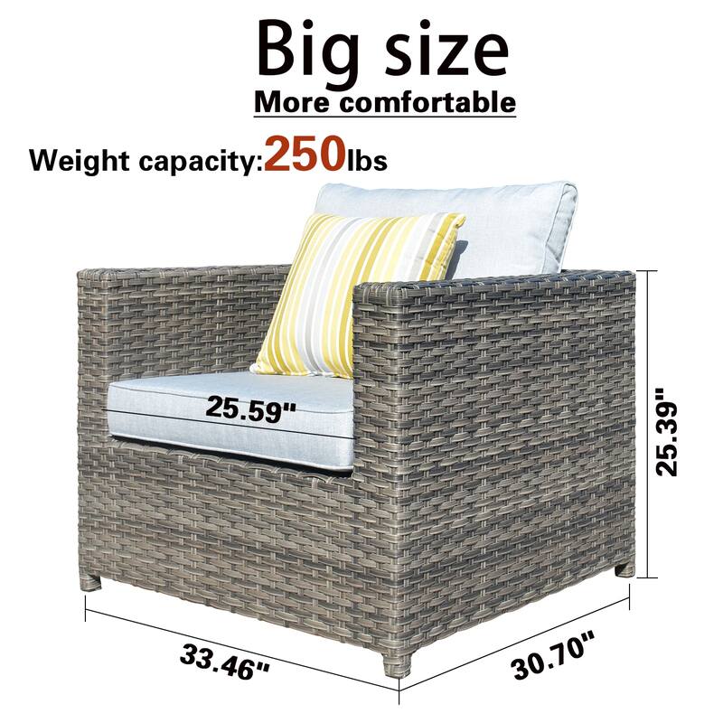 OVIOS Patio Furniture Deep Seat Wicker 9-piece Set