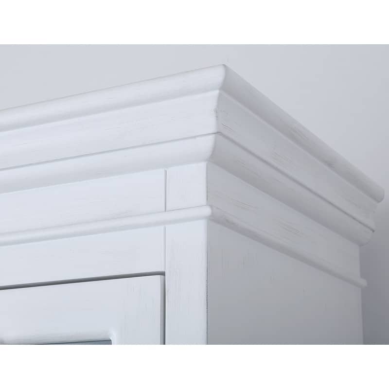 Best Master Furniture Poplar Wood 4 Shelves with Glass Curio Cabinet