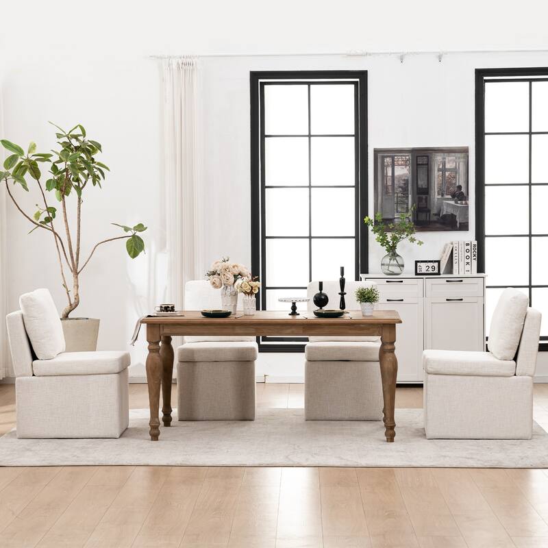 Modern Upholstered Dining Chair with Storage