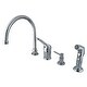 preview thumbnail 1 of 1, Wyndham Deck Mount Widespread Kitchen Faucet with Sprayer and Soap Dispenser Polished Chrome
