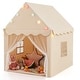 preview thumbnail 1 of 8, Gymax Kids Playhouse Tent Large Castle Fairy Tent w/ Star Lights Mat White - Kids