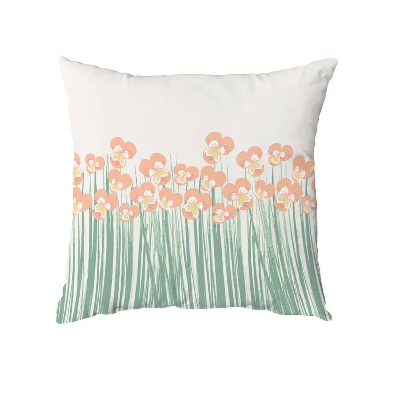 Field of Pansies Throw Pillow - Orange - 20" x 20"