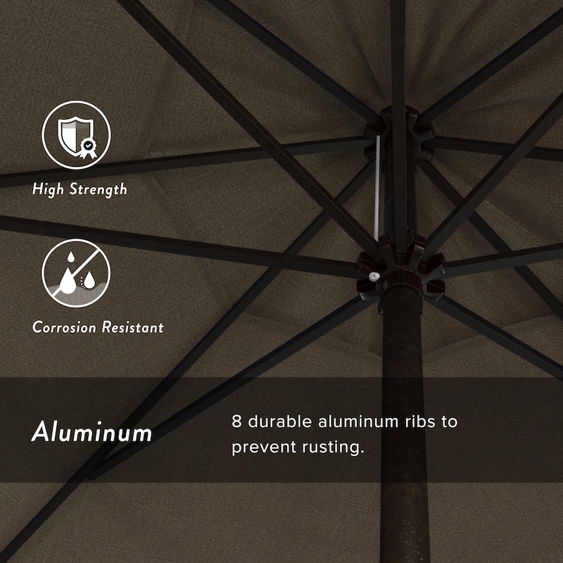 North Bend 7.5 Crank Lift Auto Tilt Patio Umbrella with Outdoor Rated Olefin Fabric by Havenside Home