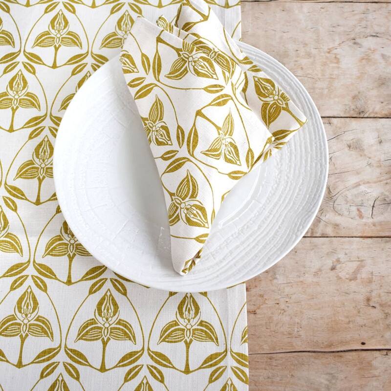 French Home Set of 4 Orchid Napkins - Chartreuse