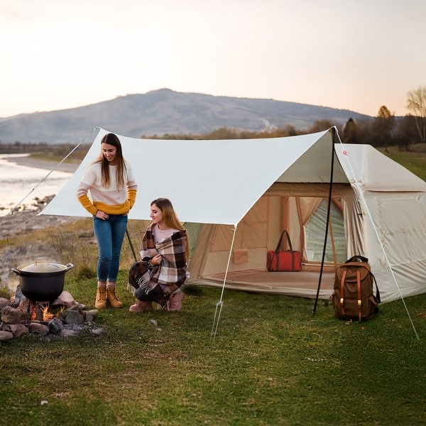 YOLENY Inflatable Camping Tent With Pump, 68 SFT Cabin Tent, 2-4 Person Glamping Tents, Easy