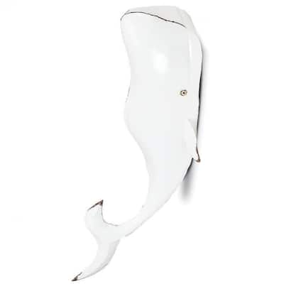 Antique White Whale Wall Decoration