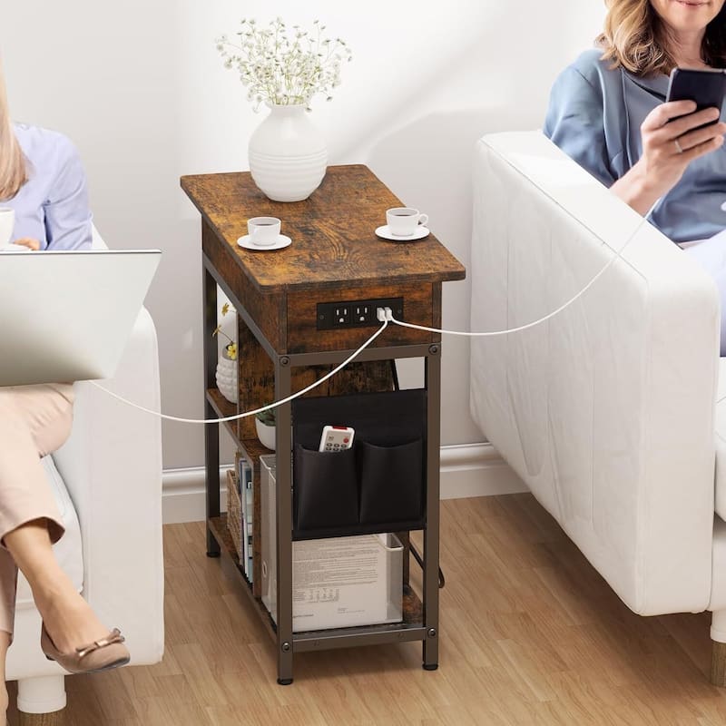 Fashionwu End Table with Charging Station
