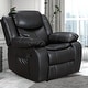 preview thumbnail 3 of 27, Wide Seat Durable Leather Massage and Heat Recliner Black+Massage and Heat Recliner