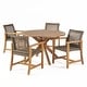 preview thumbnail 3 of 10, Crestview Outdoor 4 Seater Acacia Wood Dining Set by Christopher Knight Home