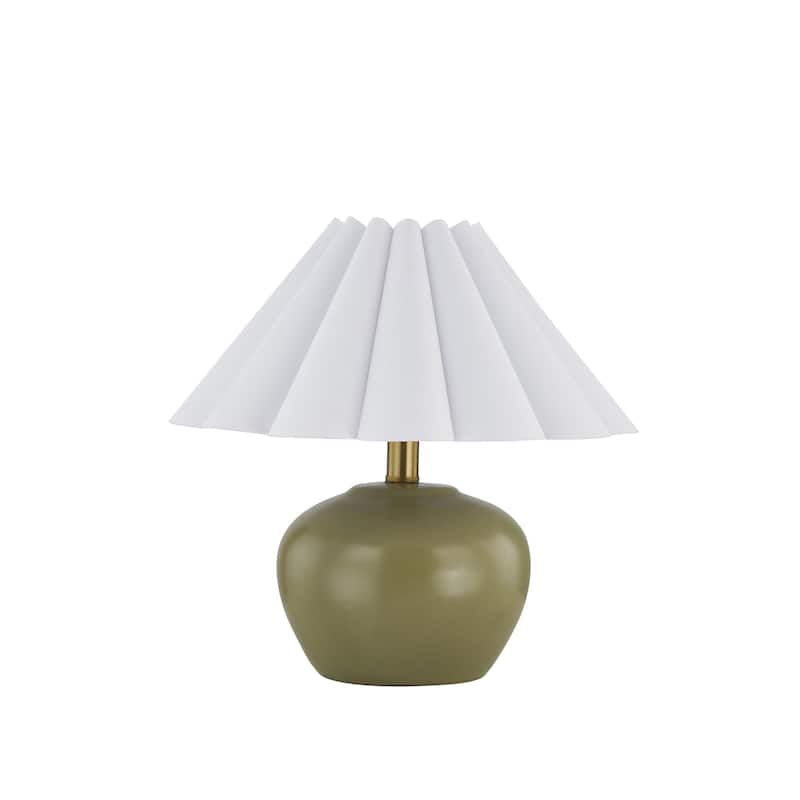 Harlow 14" Table Lamp with Linen Shade, Green (Set of 2)