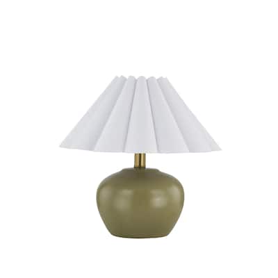 Harlow 14" Table Lamp with Linen Shade, Green (Set of 2)