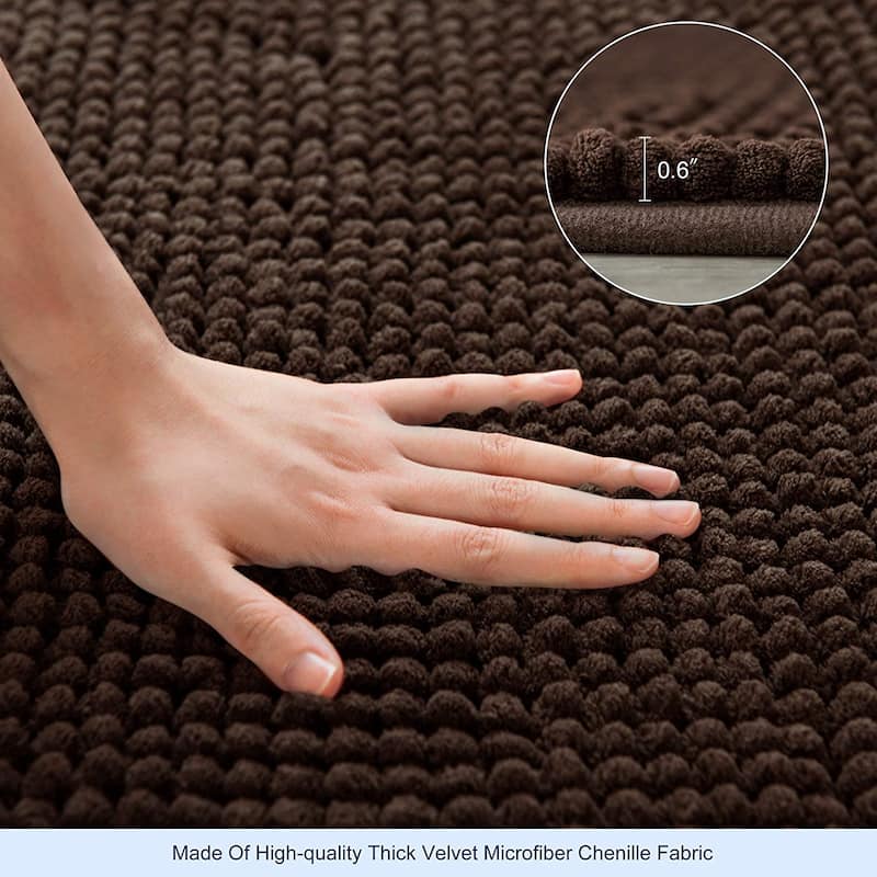 Subrtex Luxury Chenille Bath Rugs Soft Bathroom Mats