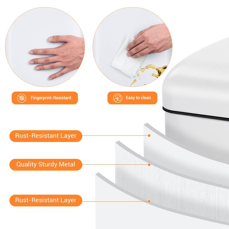 8 Gallon Step Trash Can, with Removable Inner Bucket