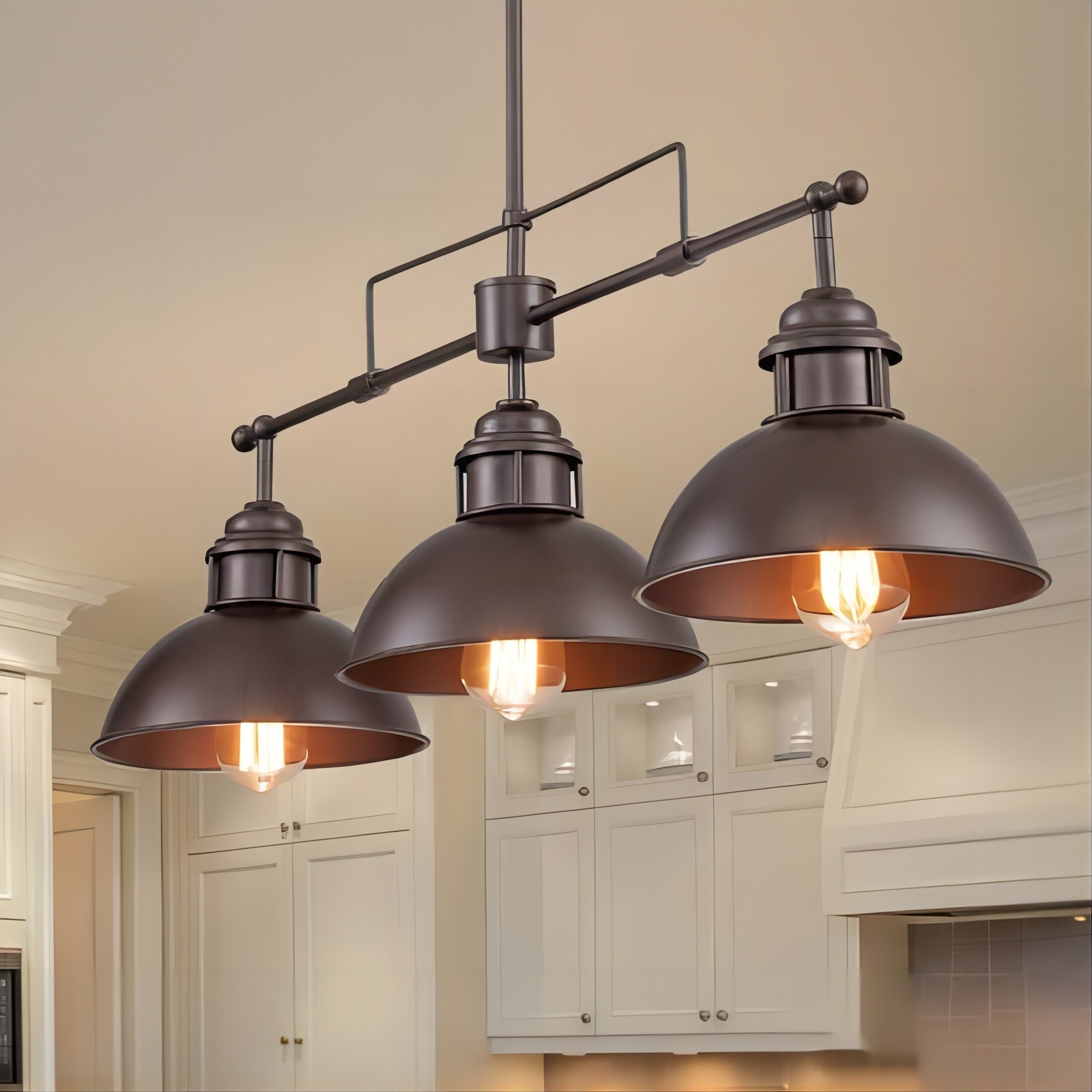 Starsky 5-Light Modern Crystal Chandelier Cluster Linear Kitchen Island Light with Cylindrical Shade