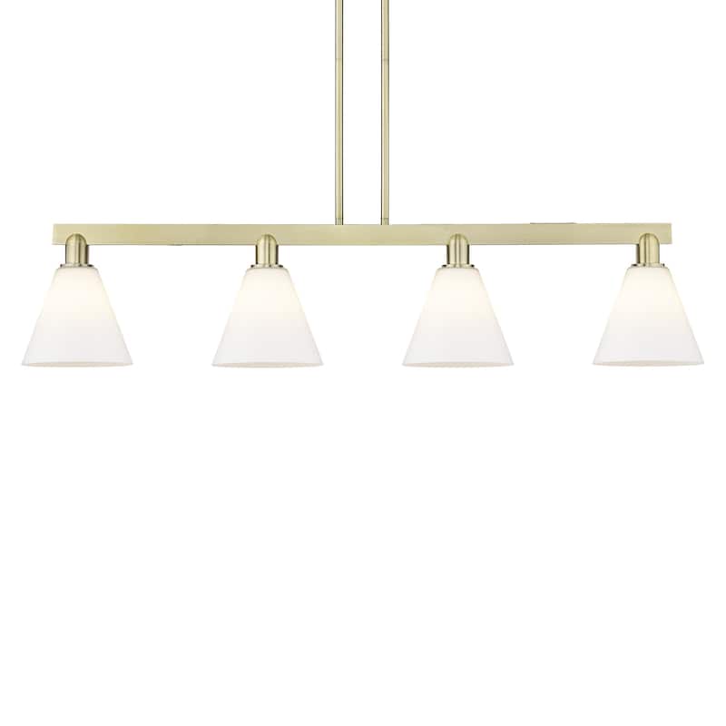 Innovations Lighting 716-4I-11-51 Berkshire Glass Linear Berkshire - Antique Brass / Matte White
