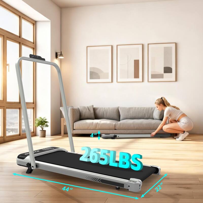 3 in 1 Under Desk Treadmill with Incline, Walking Pad with Handle Bar with Remote Control & LED Display, Foldable Treadmills