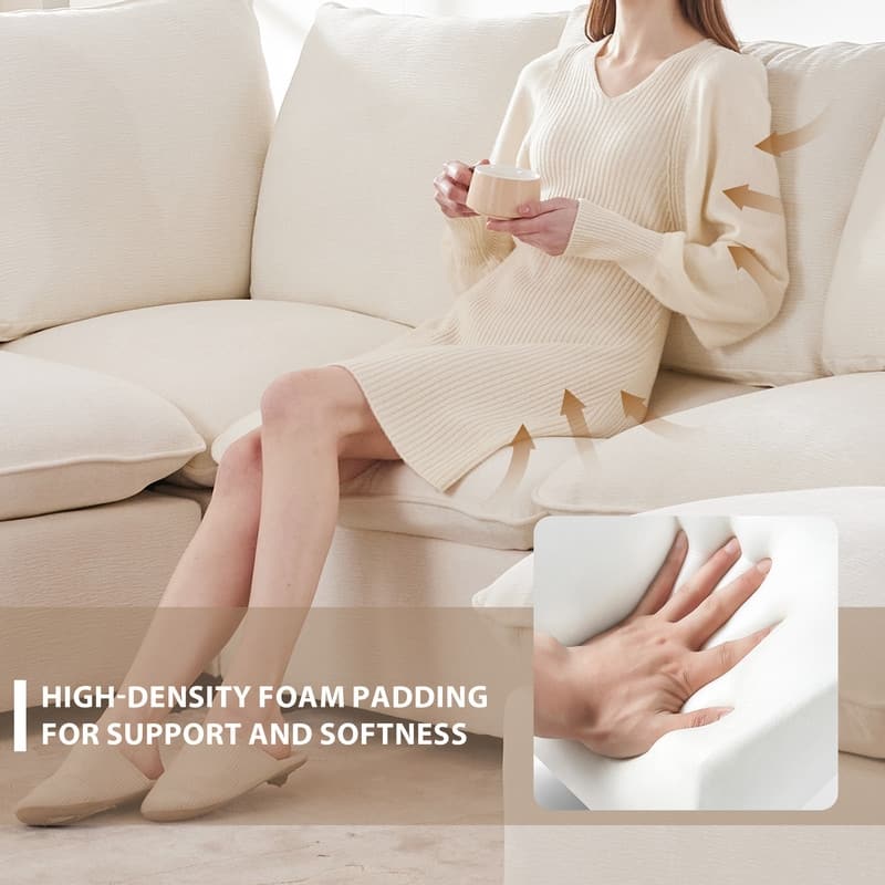 Modern Chenille Multi-Seat Sectional Sofa