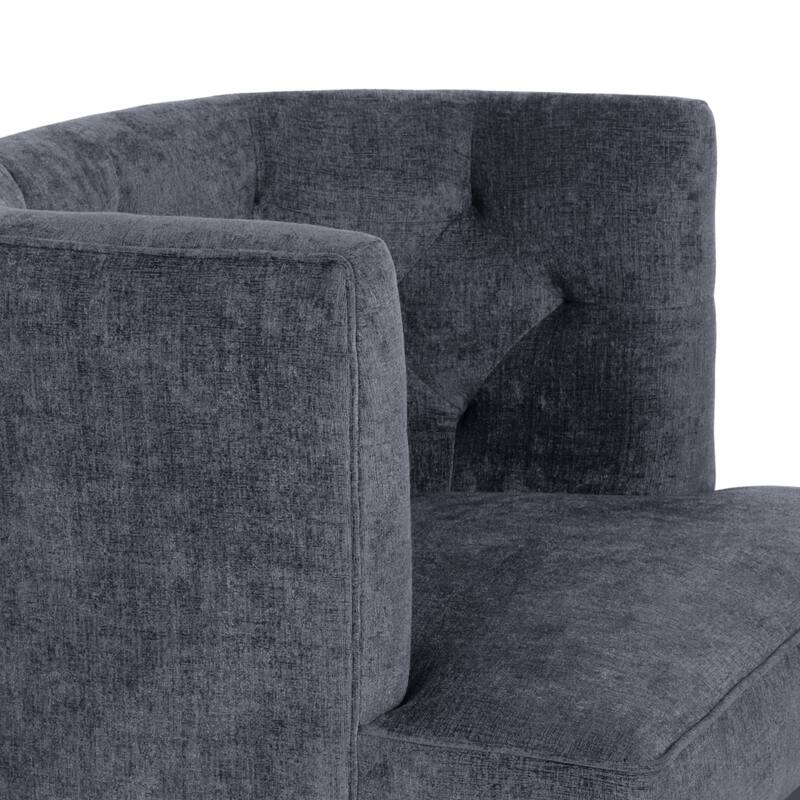 Charcoal Modern 30" Upholstered Accent Chair With Rubber Wood Frame and Large Backrest