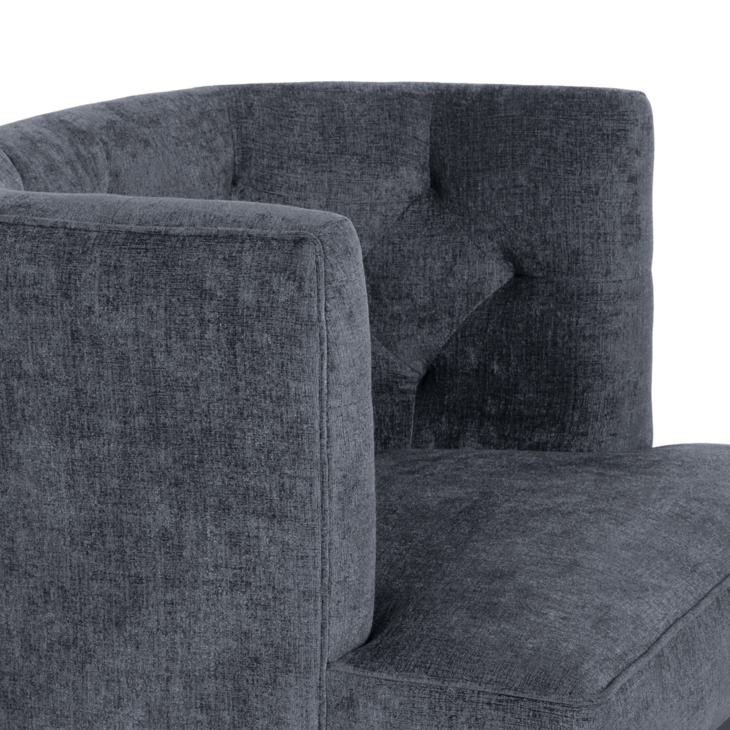 Faux Leather Tufted Accent Chair by Clough in Stylish Fabric Options-image