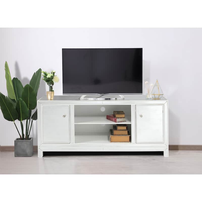 Indigo Home 60 In. Mirrored TV Stand In White - White