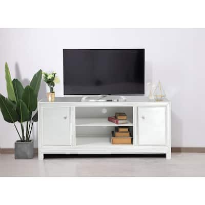 Indigo Home 60 In. Mirrored TV Stand In White