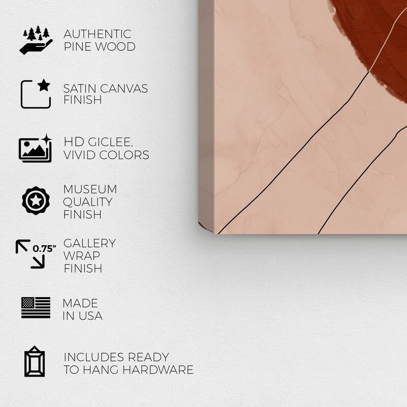 Wynwood Studio Canvas Abstract For the Sun Red and Maroon Modern & Contemporary Wall Art Canvas Print