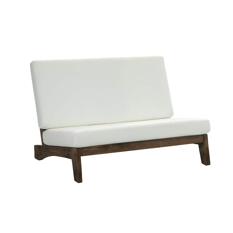 Sectional Wood Furniture 2 Seat Armless Patio Sofa