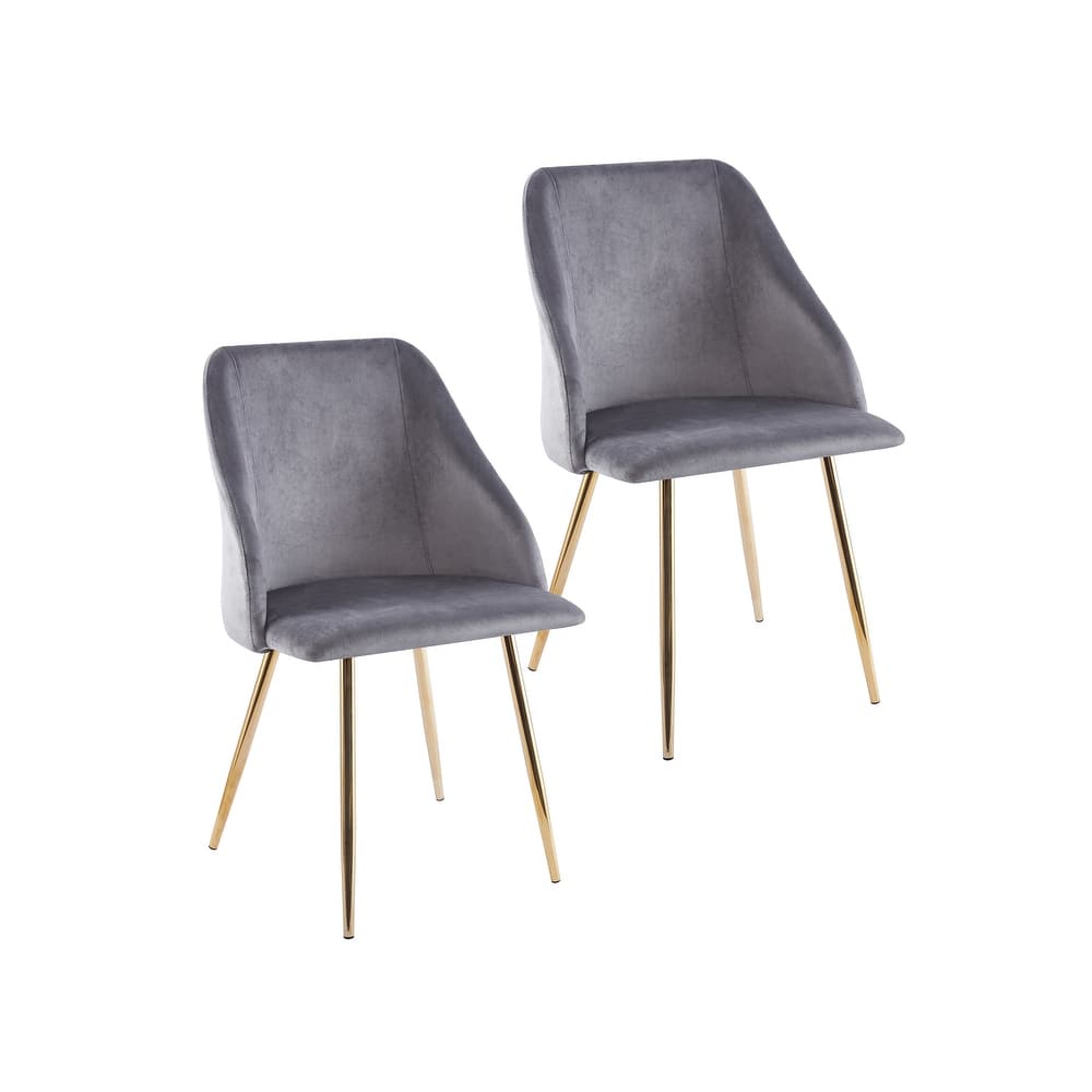 Porthos Home Pema Dining Chairs Set of 2, Velvet, Gold Chrome Legs