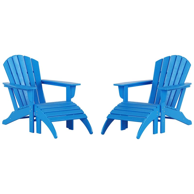 Altura Outdoor Eco-Friendly All Weather Adirondack Chairs with Ottomans (4-Piece Conversation Set)