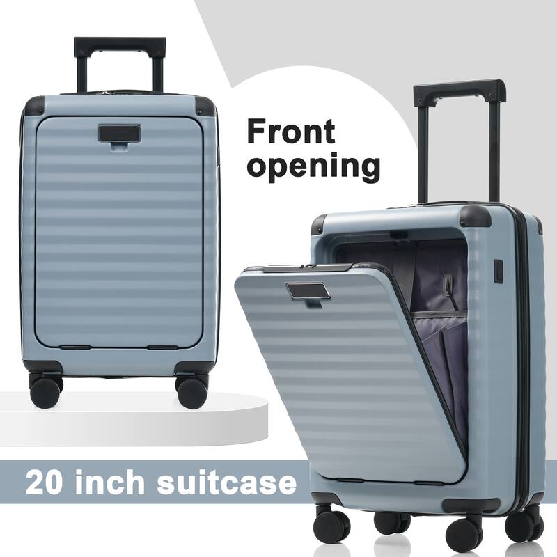 Luggage Sets 5 Piece,Hardside Expandable Carry with Spinner Wheels TSA Lock USB Port Cup Holder Duffel Bag and Toiletry Bag