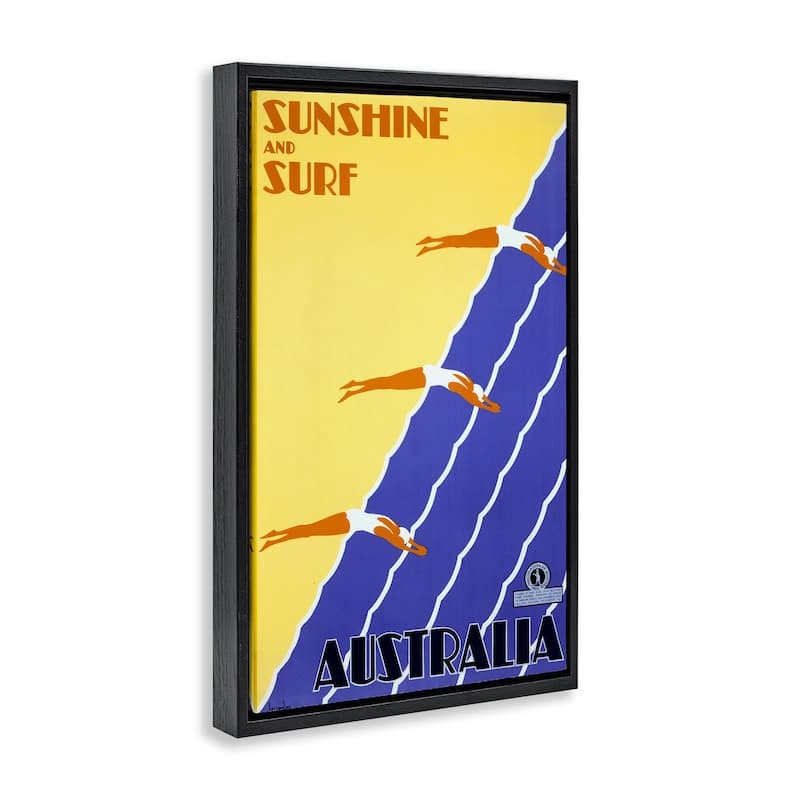 Stupell Sunshine & Surf Australia Framed Floater Canvas Wall Art Design By Marcus Jules